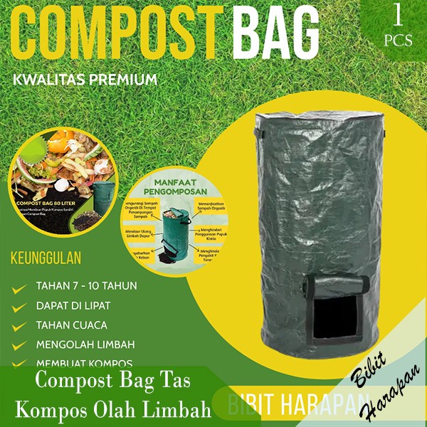 Poo Compost Bag Tas Kompos Planter Bag Olah Limbah Daun Sampah Organik