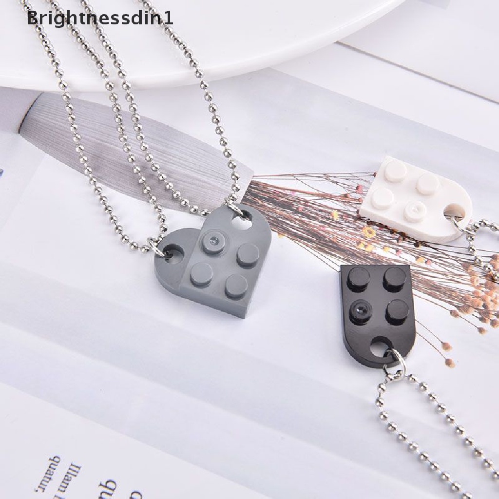 [Brightnessdin1] 2 Pcs Lucu Cinta Hati Bata Liontin Kalung Pasangan Persahabatan Wanita Pria Elemen Butik