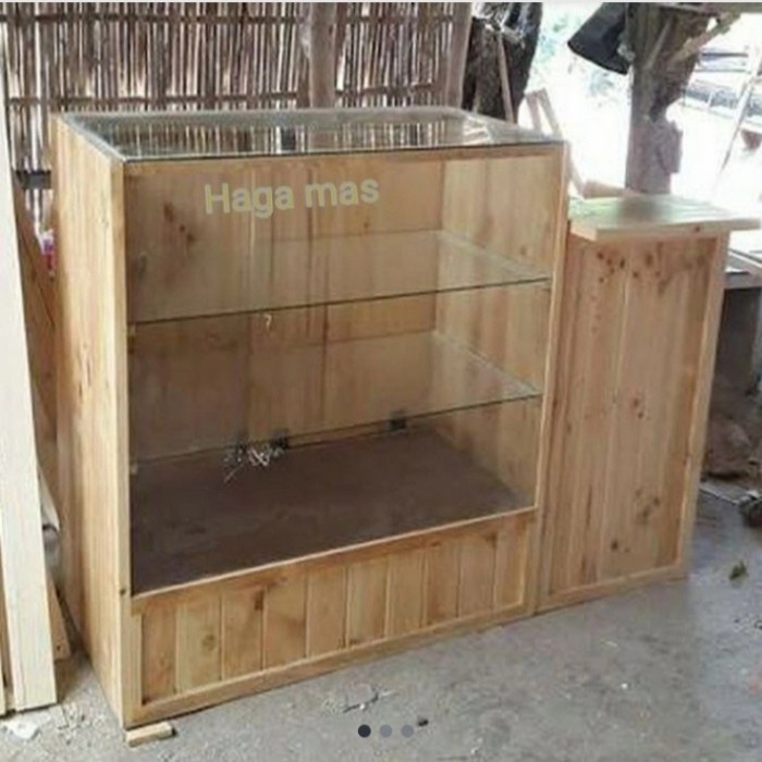 Terlaris Etalase Kaca/ Meja Kasir Rak Lemari/Atelase Kayu Kaca
