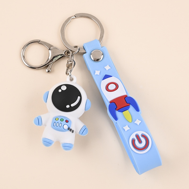 Kreatif Astronot Gantungan Kunci Pasangan Key Ring Charm Boneka Silikon Aksesoris Pasangan Tas Trendi Hiasan Hias