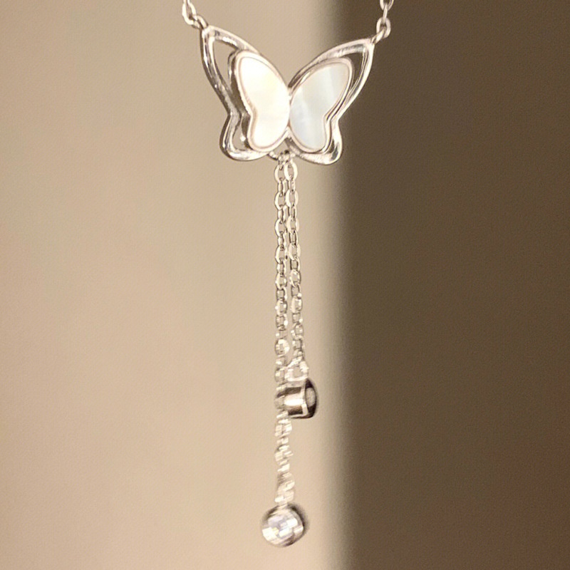 Fashion Korea Alloy Super Peri Putih Fritillary Butterfly Kalung Untuk Wanita