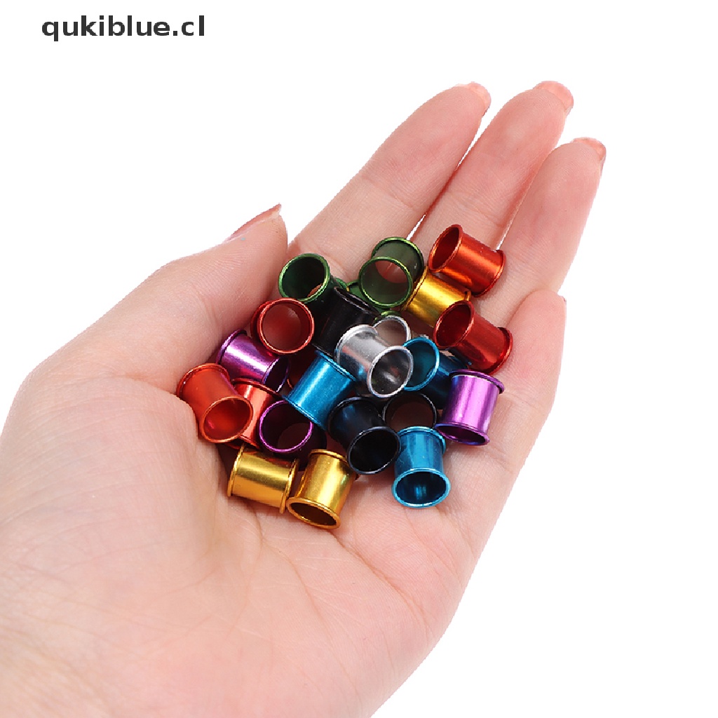 Qukiblue 100pcs ring Kaki Pigeon diameter Dalam 8mm Panjang 10mm Aluminium Foot tag ring cl