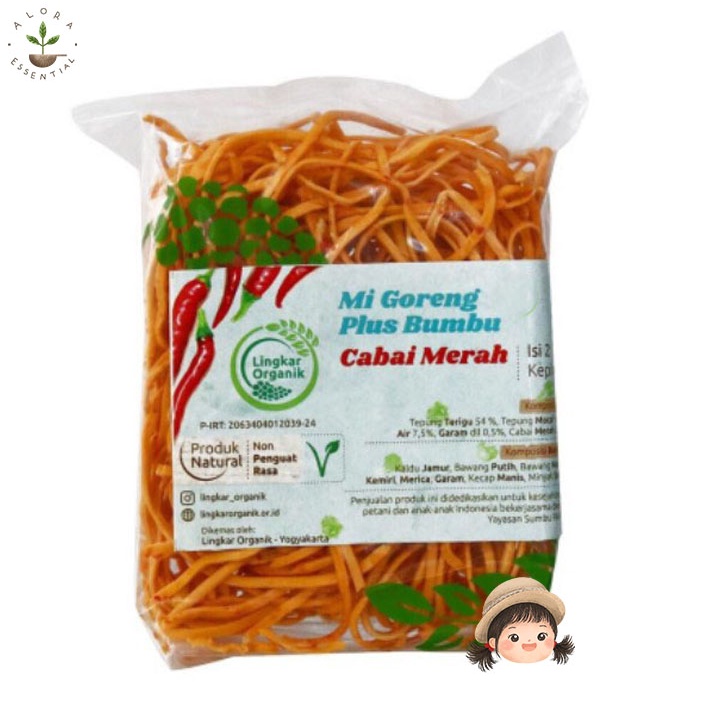 Lingkar Organik Mie Sayur Bumbu Cabai Merah 85gr - Mie Organik