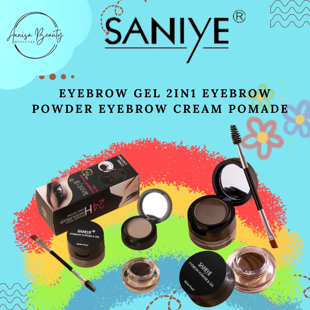 [100%ORIGINAL] ORI SANIYE Eyebrow Gel 2in1 Eyebrow Powder Eyebrow Cream Pomade Alis Bedak Alis Gel Alis 3D Korean Eyebrow