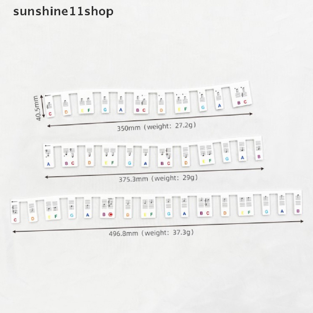 Sho 88kunci Warna-Warni Transparan Piano Keyboard Stiker Keyboard Elektronik Kunci Piano Stave Note Stiker Simbol Untuk Tombol Putih N