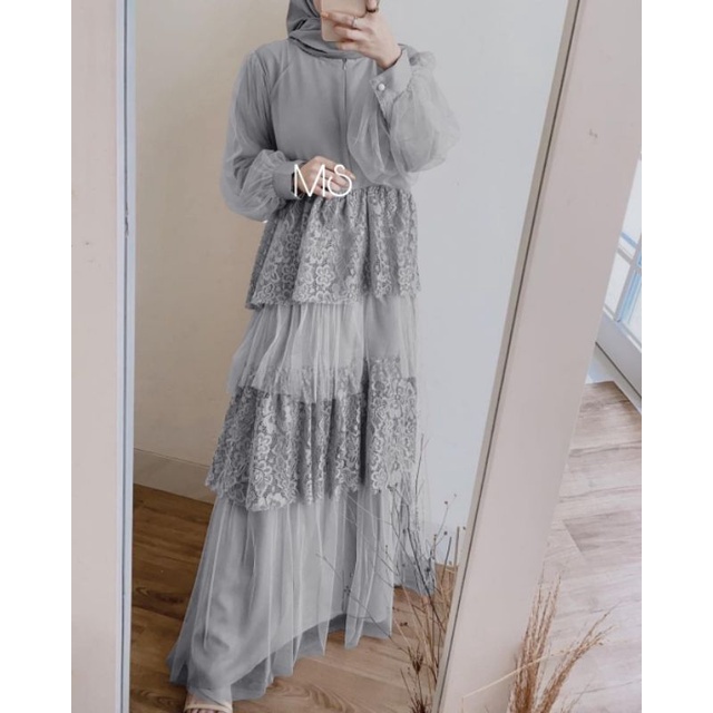 Maxi Dublin | Gamis brokat terbaru mewah | Gaun pesta muslimah elegan Jumbo | Baju gamis lebaran 202