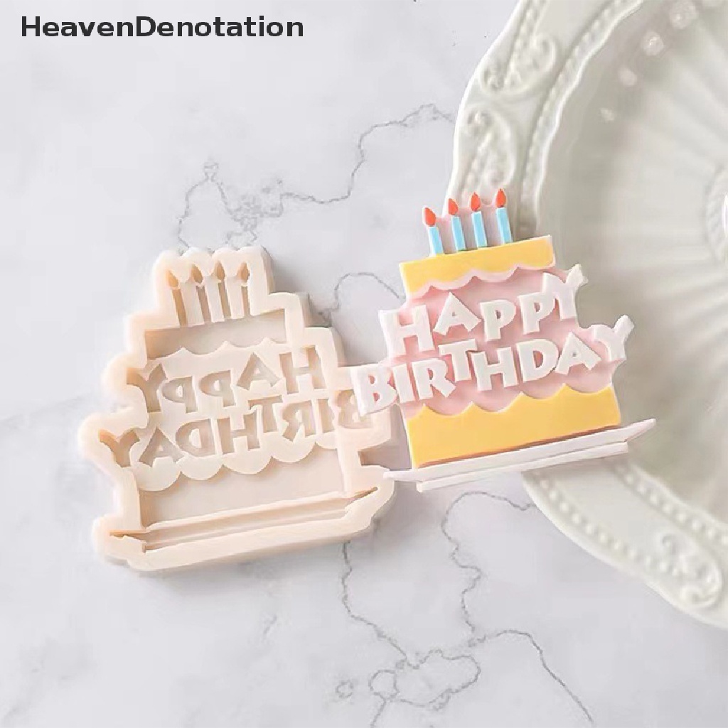 [HeavenDenotation] Silikon 3D Happy Birthday Alfabet Inggris Cetakan Coklat Kue Decorag Alat HDV