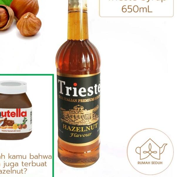 

❅ 650 mL Hazelnut Sirup merk Trieste Syrup Original ✥