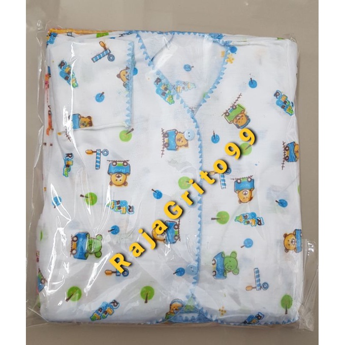 Baju Bayi Pendek Putih Tabur Print Walang isi 1 Lusin / Baju Pendek Bayi Motif Walang Newborn