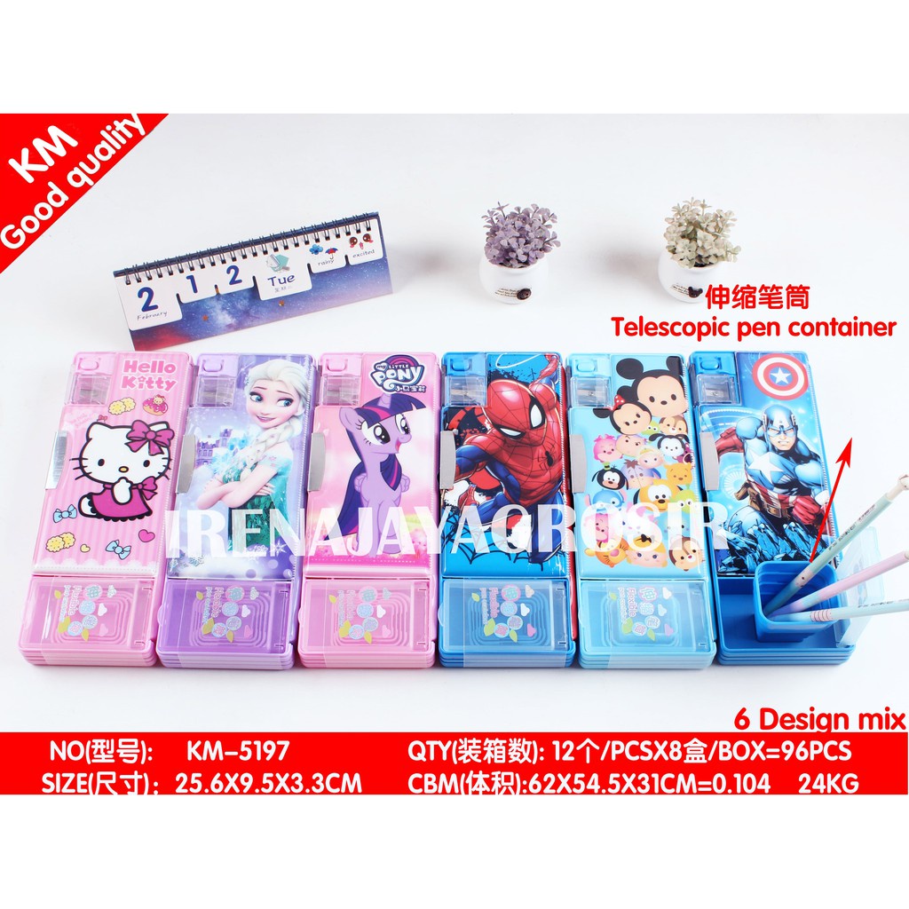 

Terlaris ✨ -IRENAJAYAGROSIR - PENCIL CASE KOTAK PENSIL DUA SISI MAGNET TEMPAT PENSIL LUCU UNIK- 2.2.23