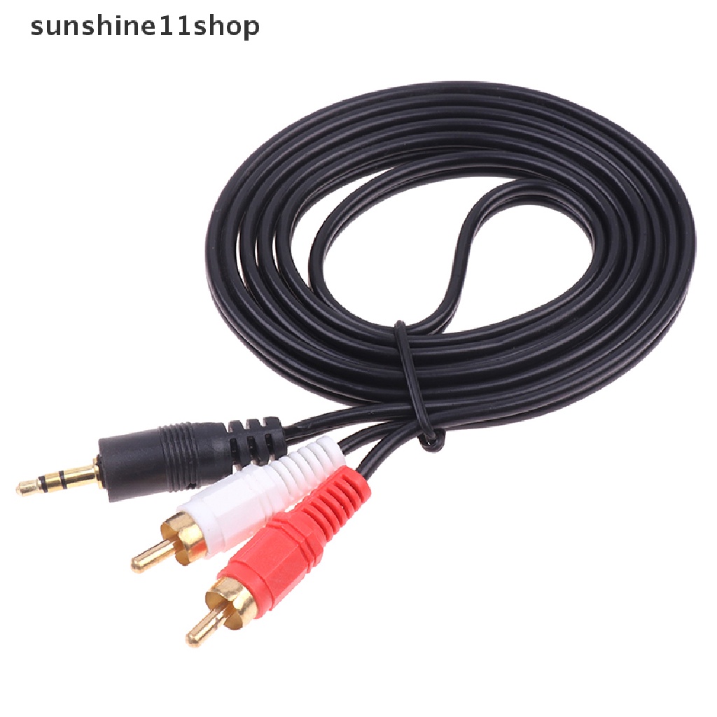 Sho Jack 3.5mm Aux to 2kabel RCA Audio Video 2RCA Cord Untuk PC DVD TV VCR Speaker N