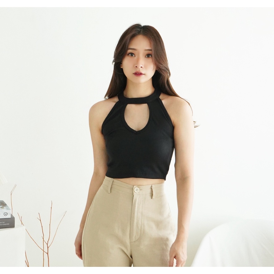 CAVALU Korean Knit Tank Top Crop Top Rajut 178