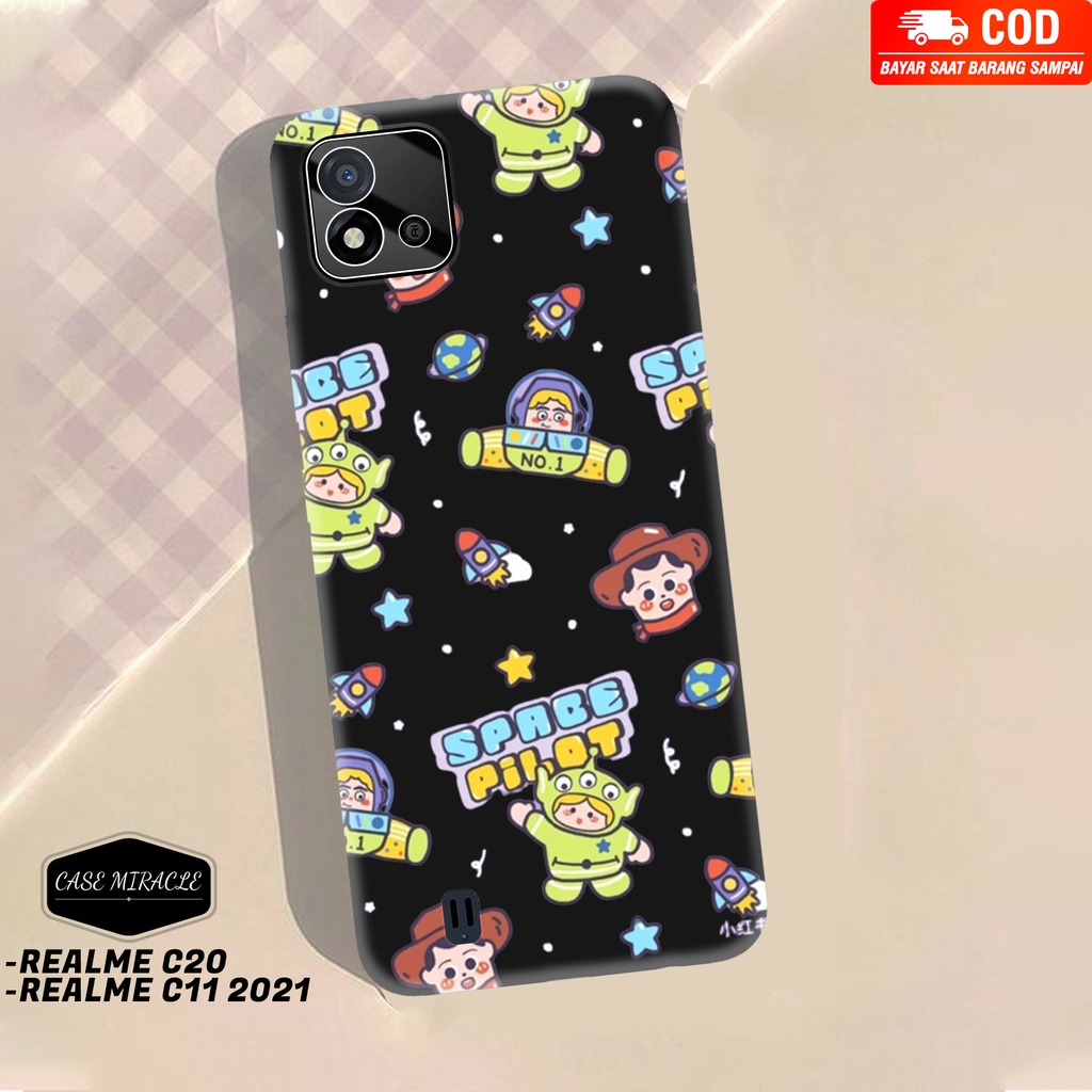 CM Case REALME C20 / C11 2021  Softcase Lentur Warna Hitam Macaron Protector Lensa Kamera Kaca  [ BU