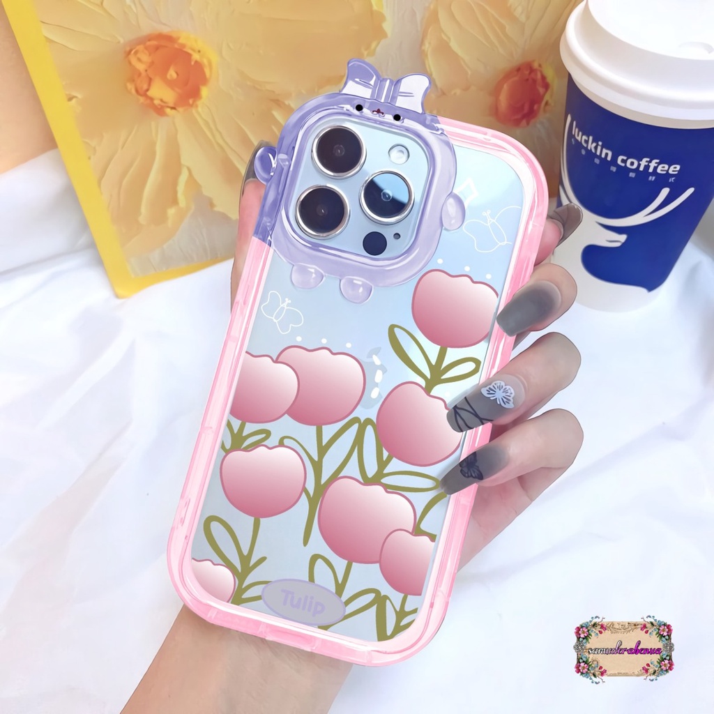 SS142 SOFTCASE MOTIF BUNGA TULIP FOR IPHONE X XS XR XS MAX 11 12 13 14 PRO MAX SB4821