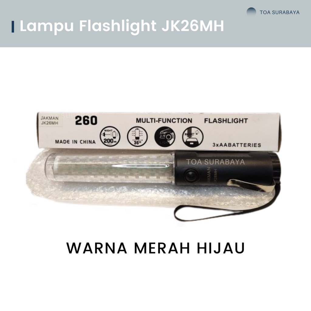 Lampu Flashlight Jakman Senter Parkir/Lampu Lalu Lintas/Senter Lalu Lintas/Tongkat