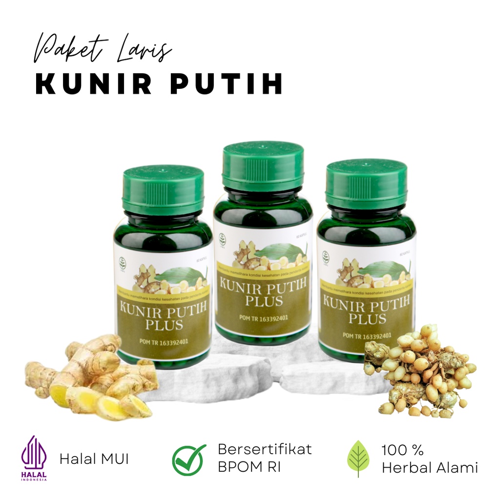 Jual Kapsul Herbal Kunir Putih Plus Temu Mangga Membantu Mememlihara