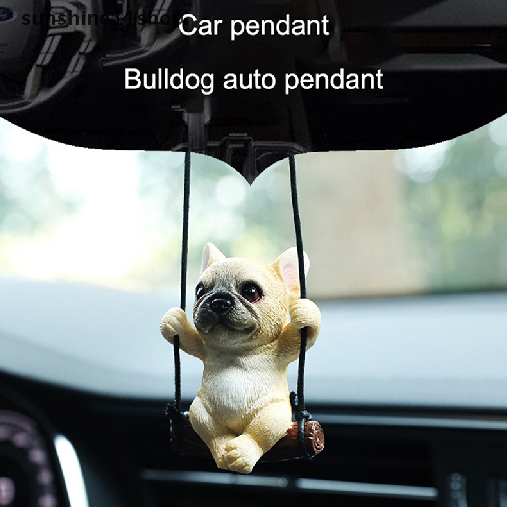 Sho Resin Anjing Lucu Anime Mobil Accessorie Swing Bulldog Liontin Spion Otomatis N