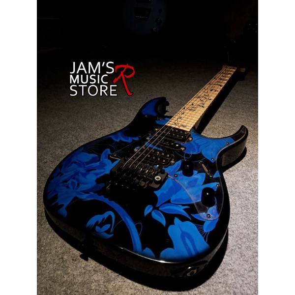 gitar electrik Ibanez JEM 77 flower blue costum HQ