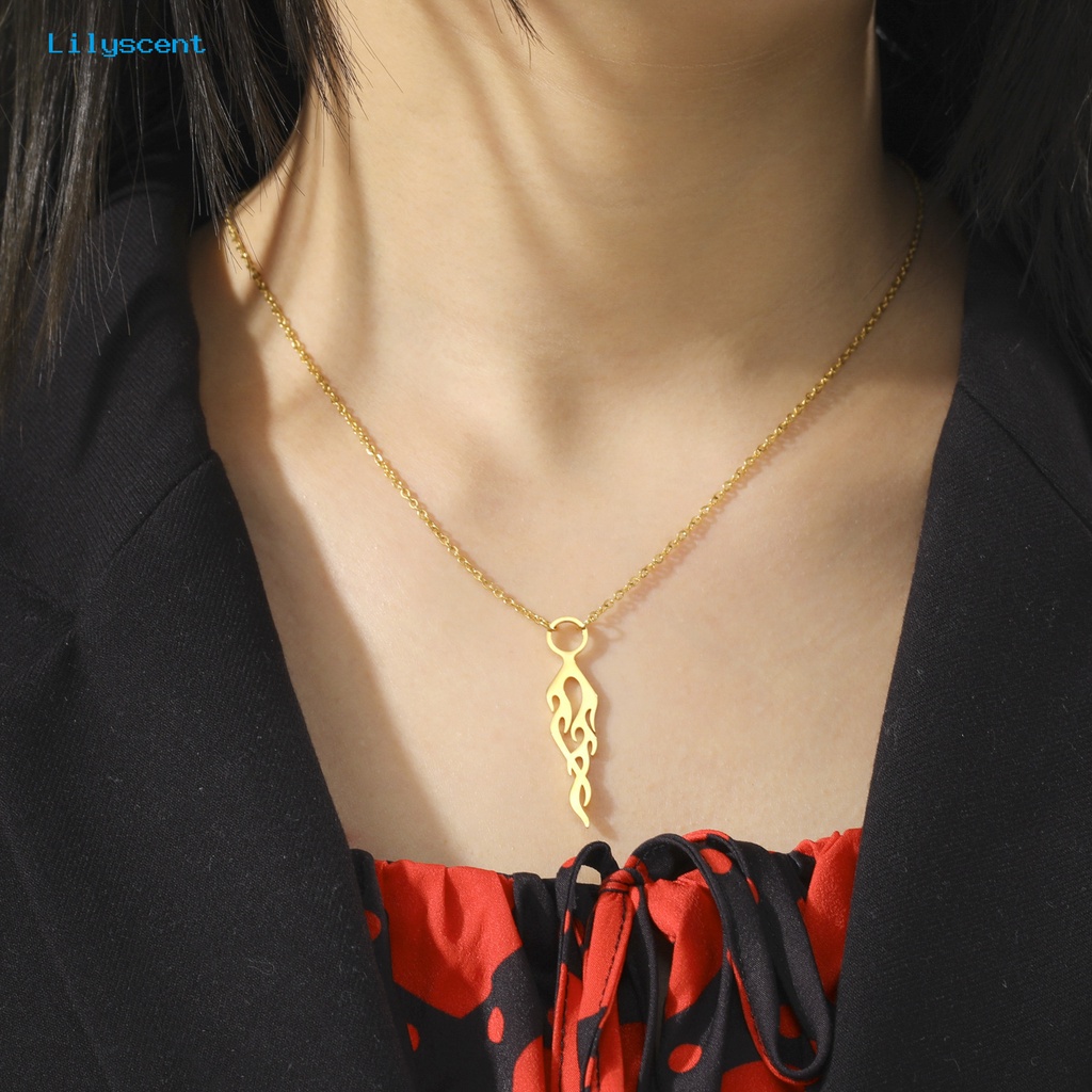 [LS] Liontin Kalung Warna Solid Berongga Keluar Indah Aksesori Perhiasan Dekoratif Permukaan Halus Bentuk Tahan Lama Wanita Kalung Hadiah