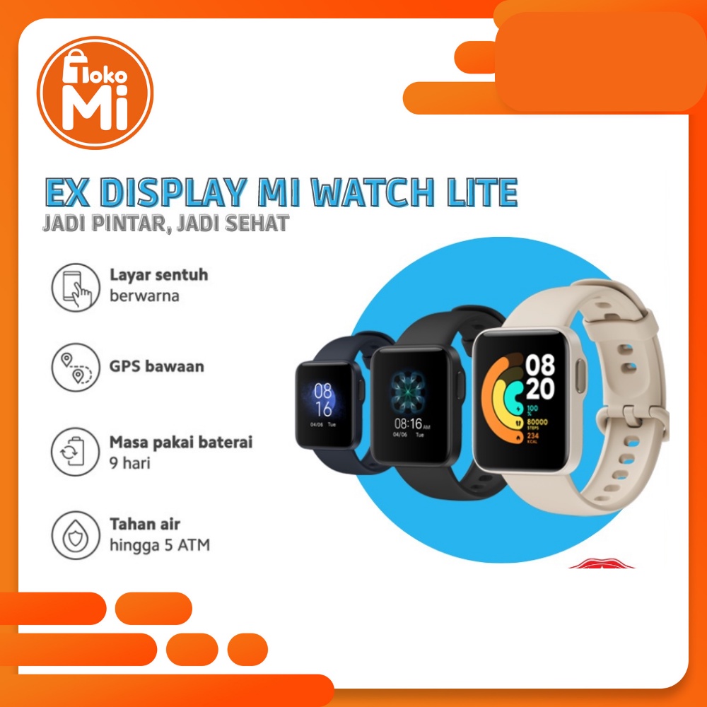 (EX DISPLAY) Mi Watch Lite Fitness Smartwatch 11 Mode Olahraga dilengkapi GPS+GLONASS Baterai up to 