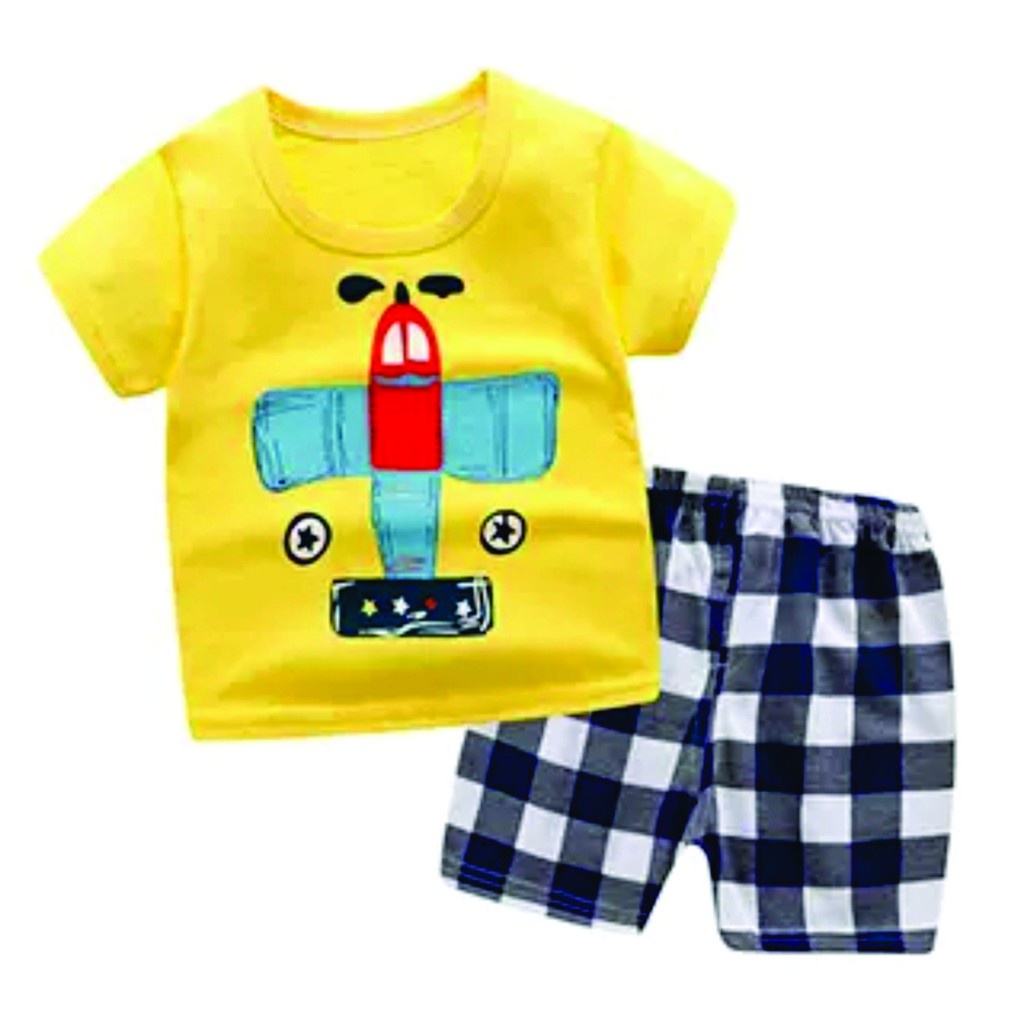 Piyama Baju Anak Lengan Pendek / Baju Tidur / Baju Bayi Motif Karakter Anak ( Produk Lokal ) BB17