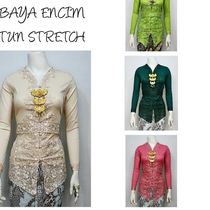 ♨ Indah KEBAYA ENCIM MODERN LENGAN PANJANG BORDIR SENADA KATUN STRETCH KEBAYA WISUDA KEBAYA KATUN KEBAYA AKAD KEBAYA HITAM KEBAYA PUTIH S M L XL XXL  ☛