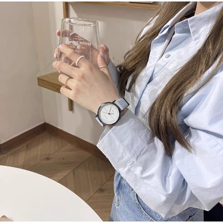 ONNIE Jam tangan Unisex Wanita dan Pria Couple Ulzzang Bulat Versi KOREA