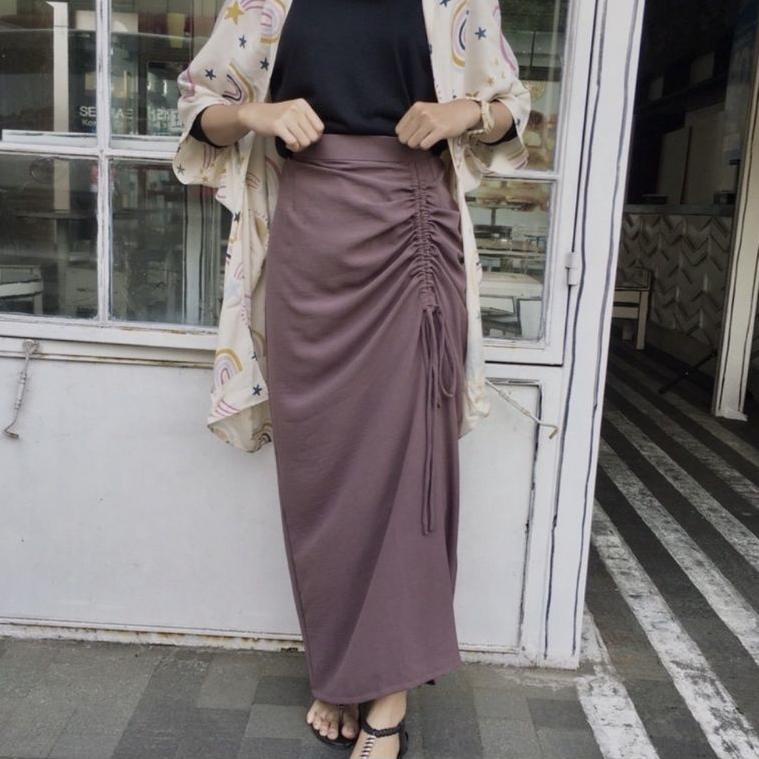 BOOMING Rok Serut Crinkle Jumbo / Rok Casual flowy Jumbo / Rok wanita