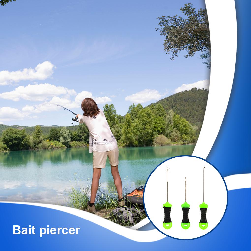 Huit 3pcs Jarum Threading Memancing Baiting Rigs Memimpin Umpan Kait Membuat Alat Tools Needle Baja Karbon Tinggi Outdoor