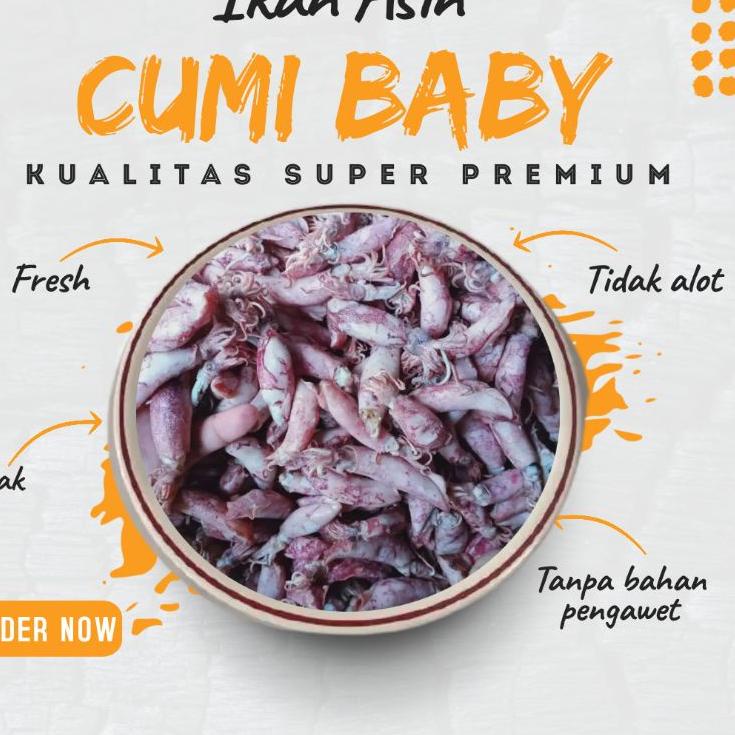 

✱ Baby Cumi Asin Semi Kering 1kg Kualitas Super Premium ♡