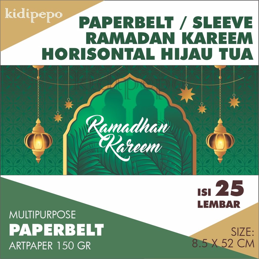 

PAPERBELT / SLEEVE RAMADHAN KAREEM HORIZONTAL HIJAU - ISI 25 LEMBAR