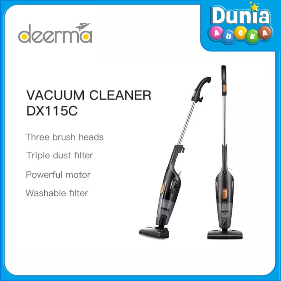 DEERMA DX115C PORTABLE HANDHELD VACUUM CLEANER 2IN1 HOUSEHOLD SILENT STRONG - BERGARANSI RESMI