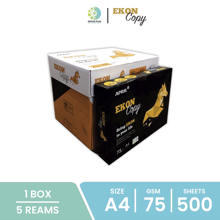 

Ekon Copy Paper Kertas HVS A4 75 gsm 1 BOX Instant / Sameday