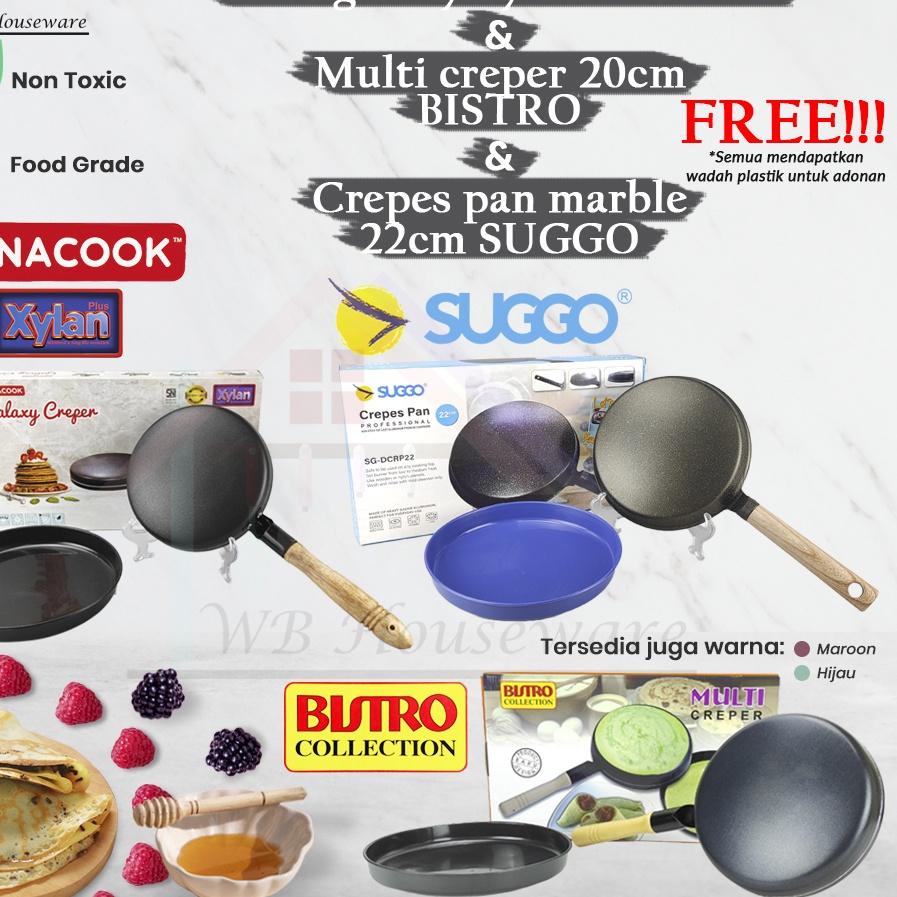 ➷ cetakan kue dadar, lumpia, crepes pan teflon 21cm SUPER GALAXY ✮