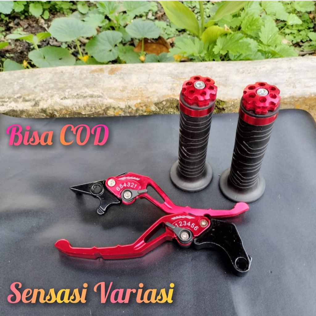 PAKET Handle Rem Kopling Variasi + HandGrip Ring RED Tiger , sonic , CB150 , CBR ,CBR 150R, Satria F