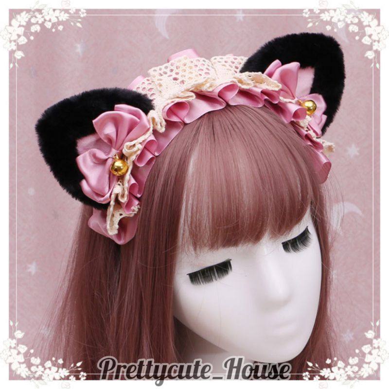 BANDO KUCING NEKOMIMI LOLITA MAID CAT EAR / bando kucing fur lolita cosplay premium quality