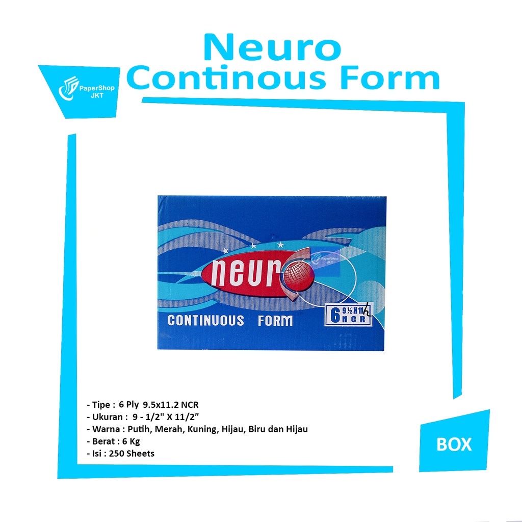 

NEURO - Continous Form 6 Ply 9 1/2 x 11/2 ( K6/2 Neuro ) NCR - Box