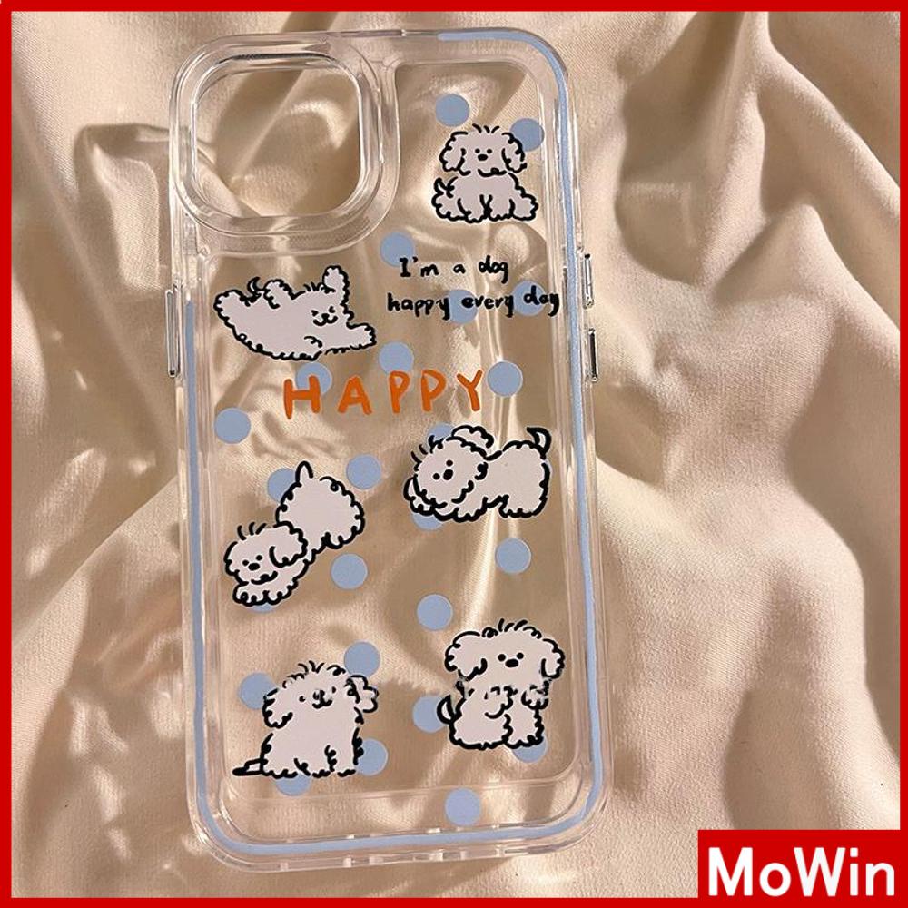 For iPhone 14 Pro Max iPhone Case Clear Case TPU Soft Case Plating Button Shockproof Protection Camera Cute Puppy Compatible with iPhone 13 Pro max 12 Pro Max 11 xr xs 7Plus 7 8