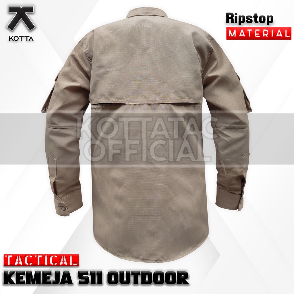 KEMEJA TACTICAL KREM CREAM PDL 511 PREMIUM - KEMEJA OUTDOOR - KEMEJA LAPANGAN KREM - KEMEJA LAPANGAN KHAKI