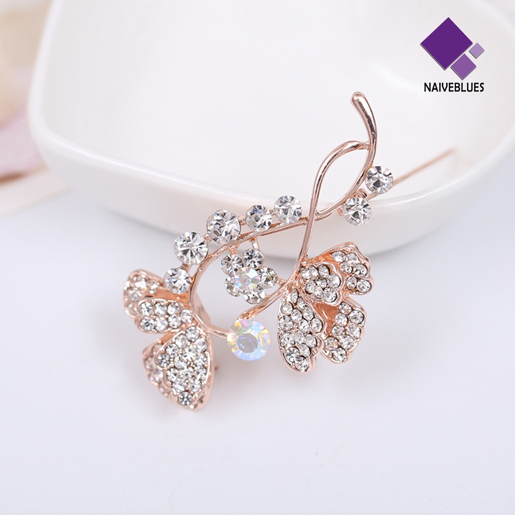 &lt; Naiveblues &gt; Bros Pin Bentuk Bunga Gaya Korea Elegan Floral Brooch Lapel Pakaian Dekor