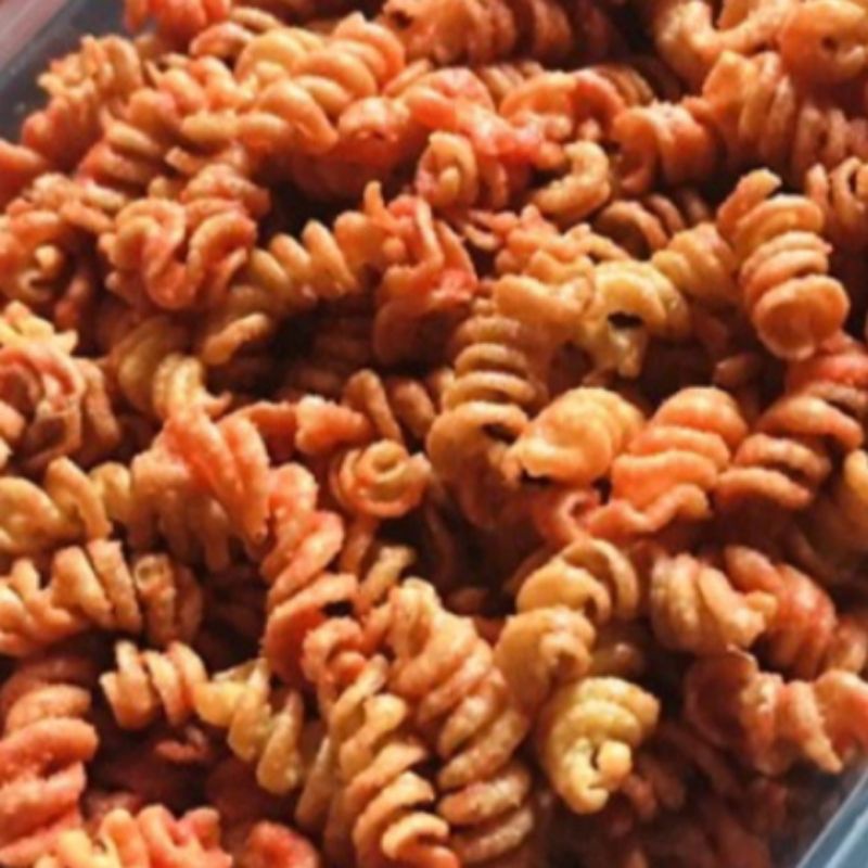 

makaroni spiral bantet pedas snack kiloan murah viral