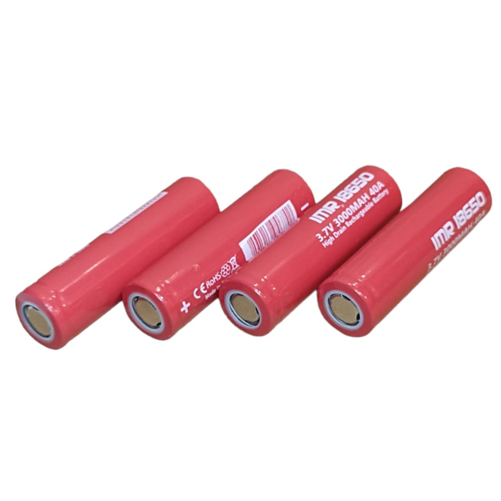 Baterai Cas Type Lithium IMR 18650 Li-ION 3.7V-300mAh Flat Top Isi 4 Pcs