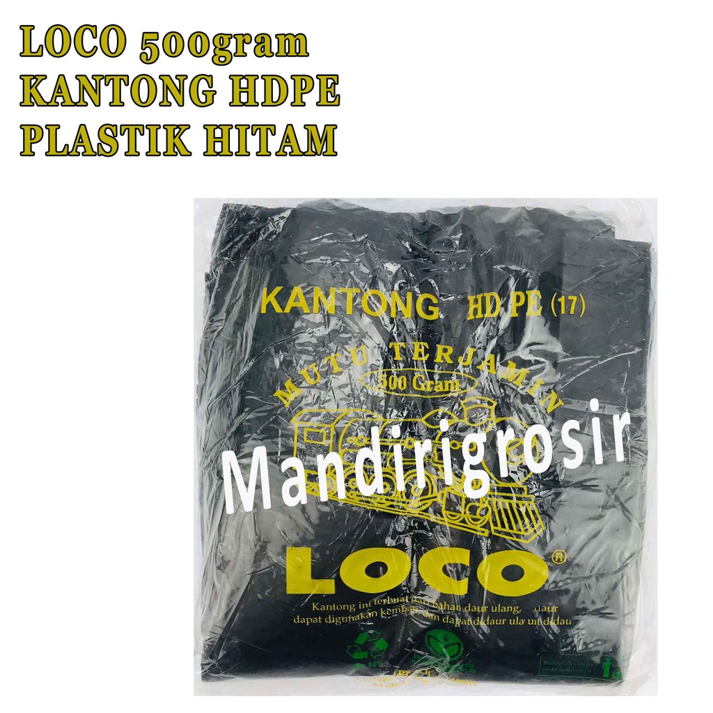 Kantong Plastik Hitam* Loco Plastik* 500g* Kantong HDPE 17