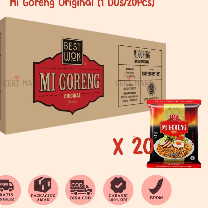 

♬ Best Wok Mi Mie Goreng Original 1 Dus 20 pcs Instant Noodle 85gr BestWok KKV Indomie ✬