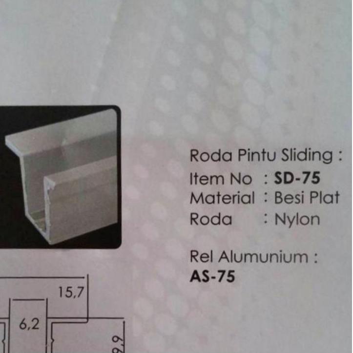 ♕ Paket Rel Dan Roda Pintu Lemari Sliding Rel AS-75 Huben ۩