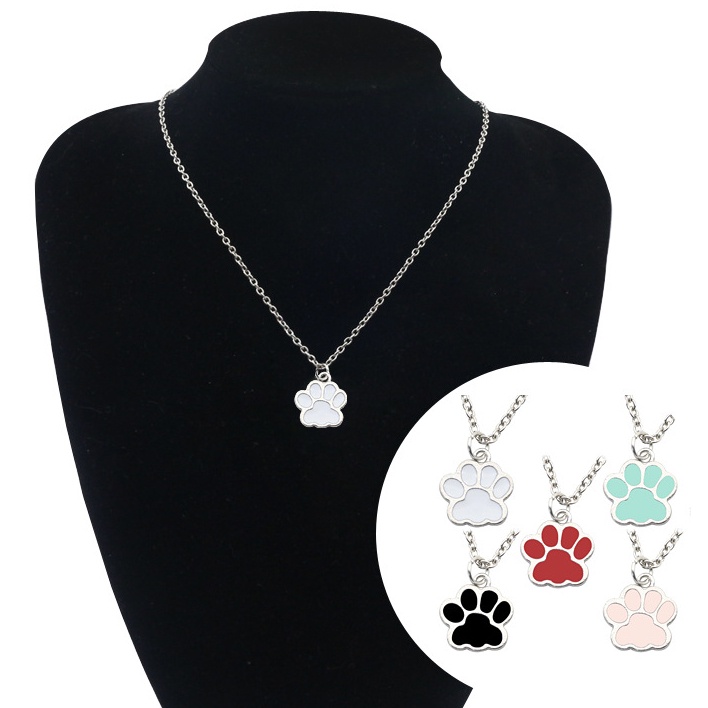 [Wholesale Prices] 5 Colors Cat Claw Accessories DIY Footprints Alloy Dripping Oil Accessories Cartoon Cute Cat Paw DIY Jewelry Sweet Necklace Bracelet Cat Claw Accessories