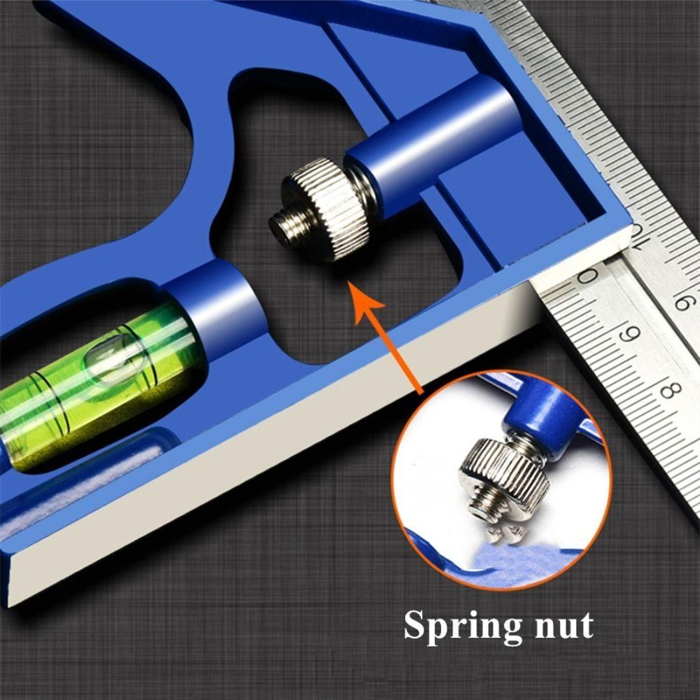 [Elegan] Penggaris Laser Persegi Stainless Steel 300mm Marking Gauge Angle Level Ruler 3angulation Measurement Woodworking Scriber Penggaris Sudut Kanan