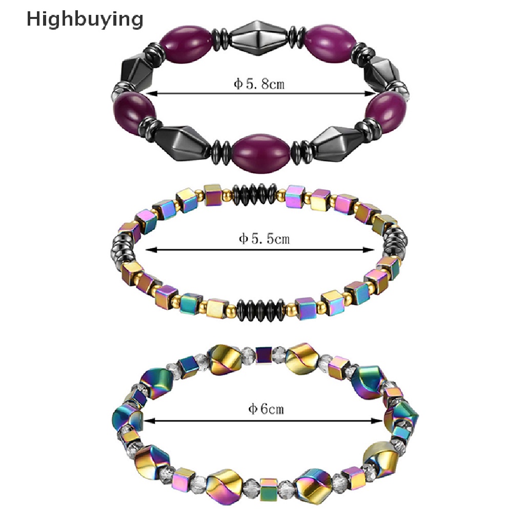 Hbid Natural Hematite Braceket Anklet Magnet Gelang Pelangsing Sehat Perhiasan Penurunan Berat Badan Wanita Pria Glory