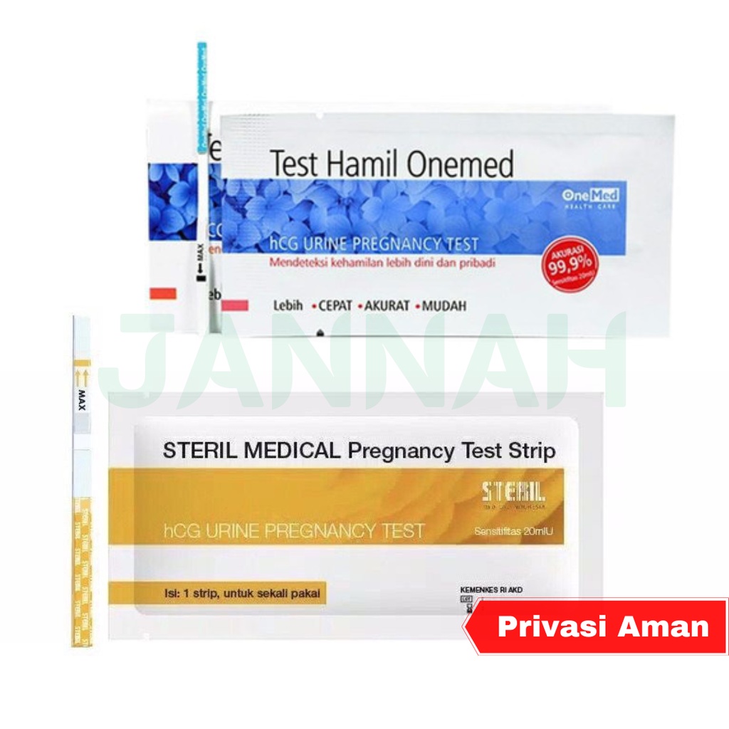 Jannah Test Pack Onemed &amp; Steril Medical Tes Hamil / Tes Kehamilan - 1 Strip