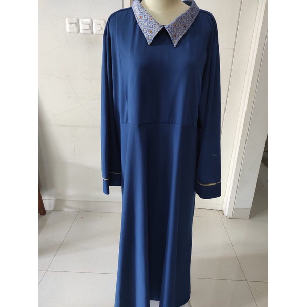 Preloved Baju Gamis Branded Butik Elsy's Busui Friendly Navy Big Size Jumbo